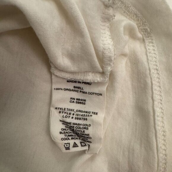 Theory White Organic Sleeveless Tank, Size Small - Picture 3 of 6